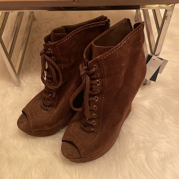 Chocolate Miu miu open toe bootie - Picture 2 of 5